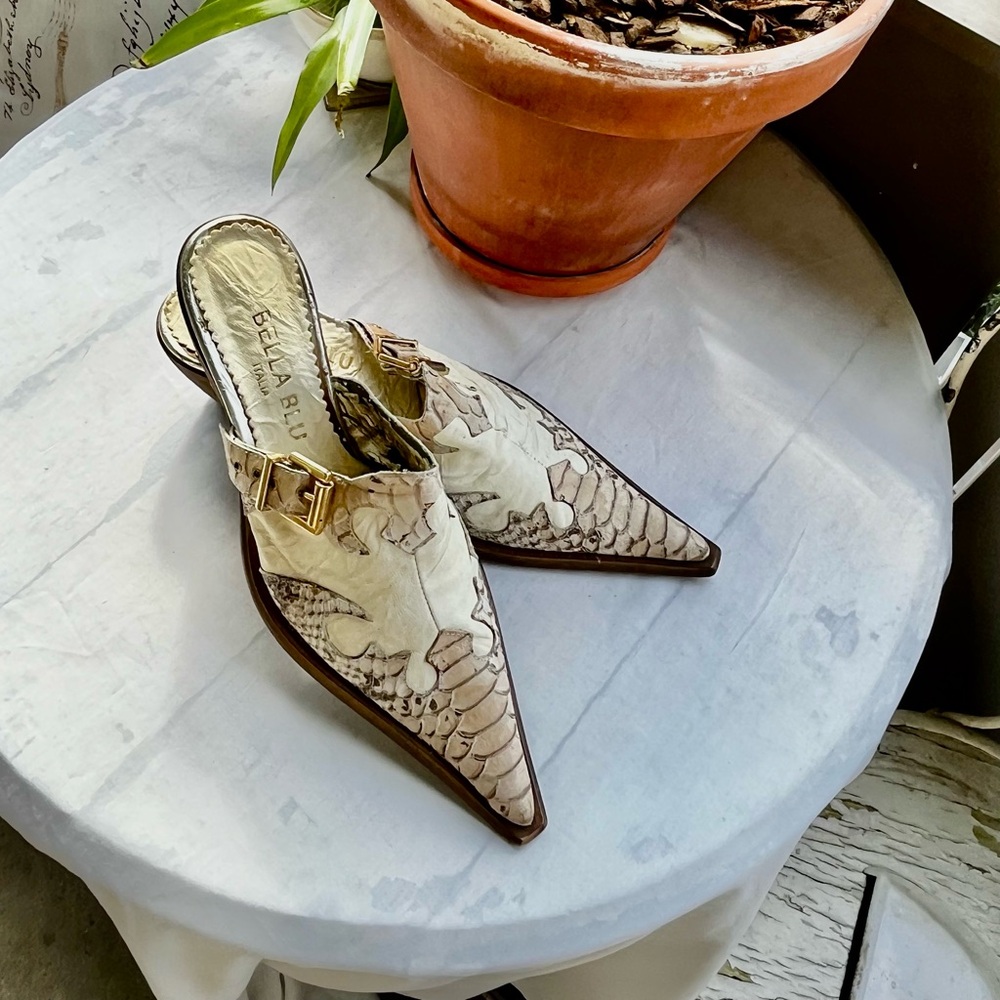 Tan Snake Print Espadrilles (Made in Italy)